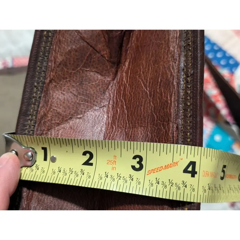 Brown No Fabric Content Canvas Lined Shoulder Strap Brief Bag